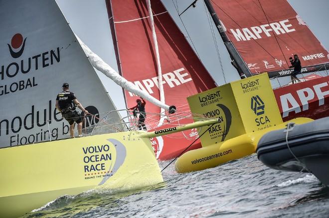 Buoy rounding Team Brunel and MAPFRE - Volvo Ocean Race - Lorient In-Port Race © Ricardo Pinto / Volvo Ocean Race